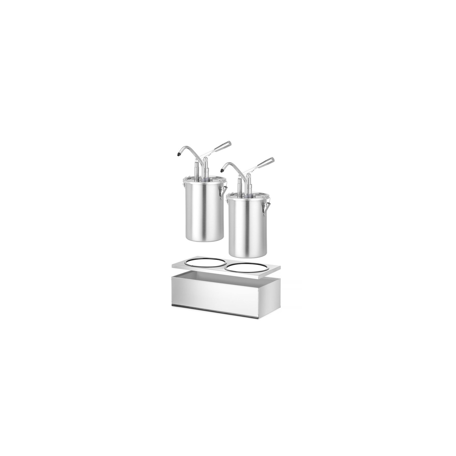 Saucenspender, Edelstahl, Zweier-Set, 9L, 400x200x(H)440mm Saucenspender, Edelstahl, Zweier-Set, 9L, 400x200x(H)440mm