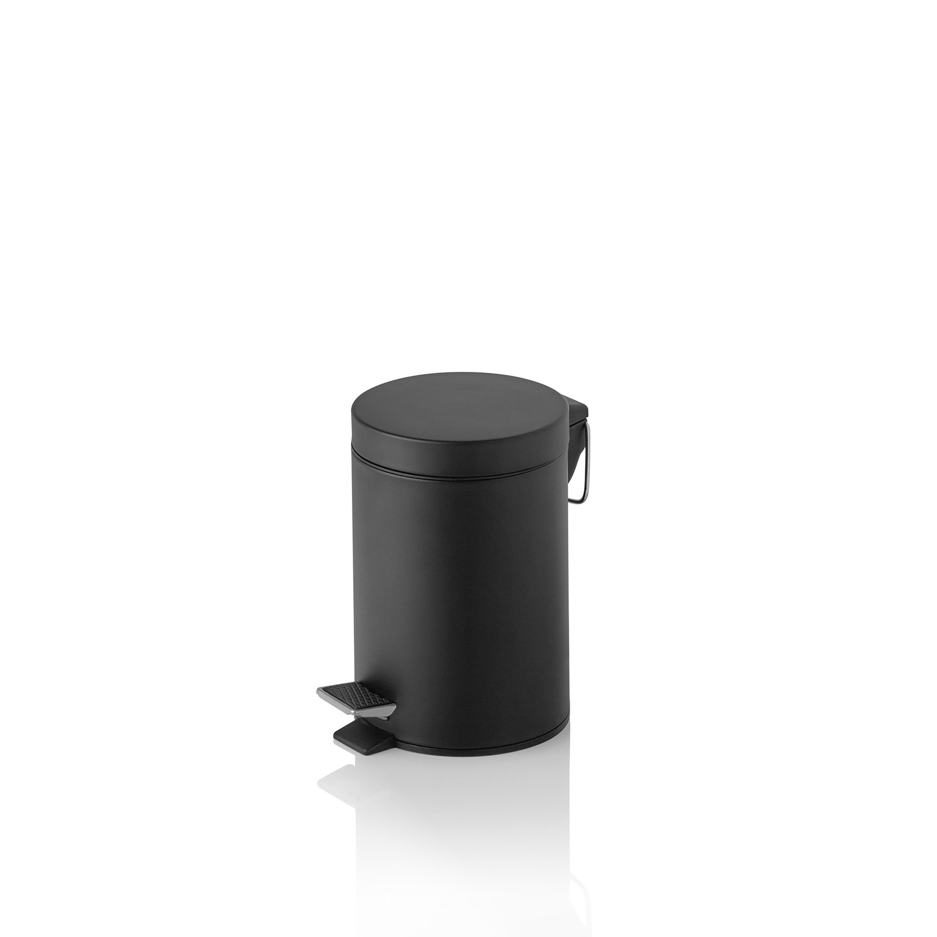 Tretabfalleimer, 3 Ltr., mit Kunststoffeinsatz, schwarz pulverbeschichtet, Metall