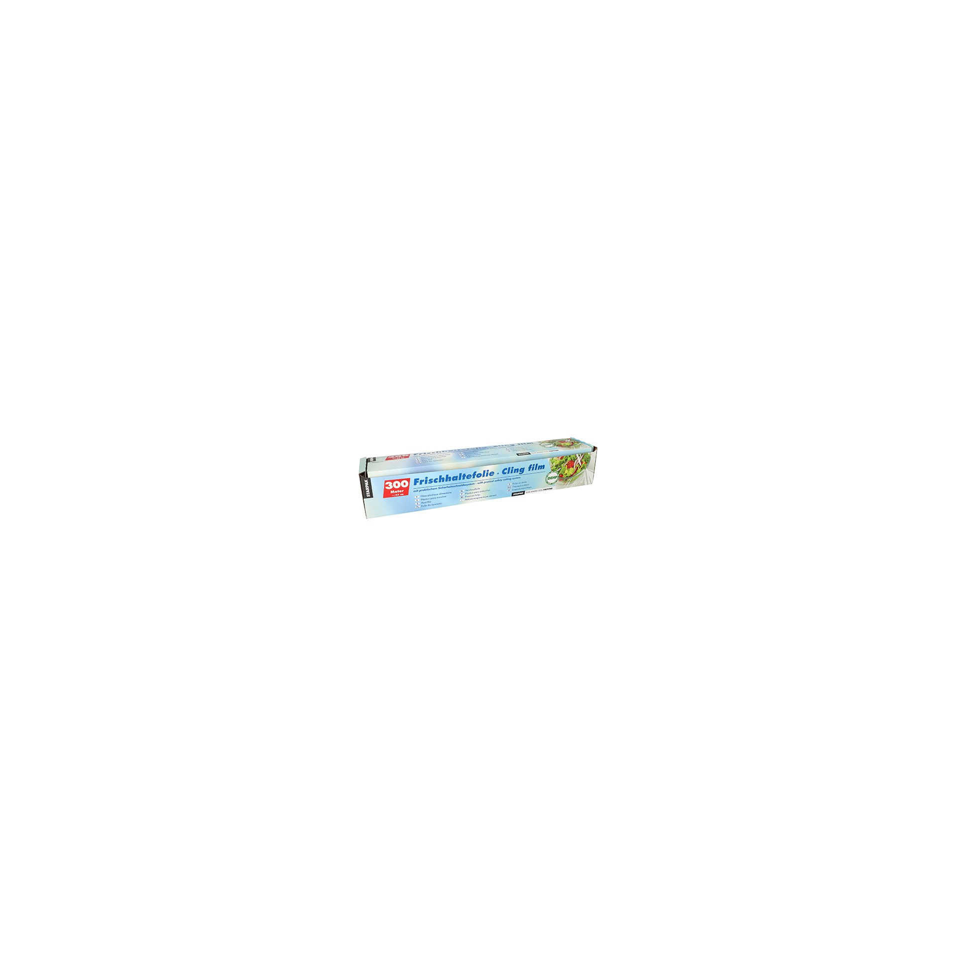 Frischhaltefolie, PVC 300 m x 45 cm mit praktischem Schneidesystem Frischhaltefolie, PVC 300 m x 45 cm mit praktischem Schneidesystem