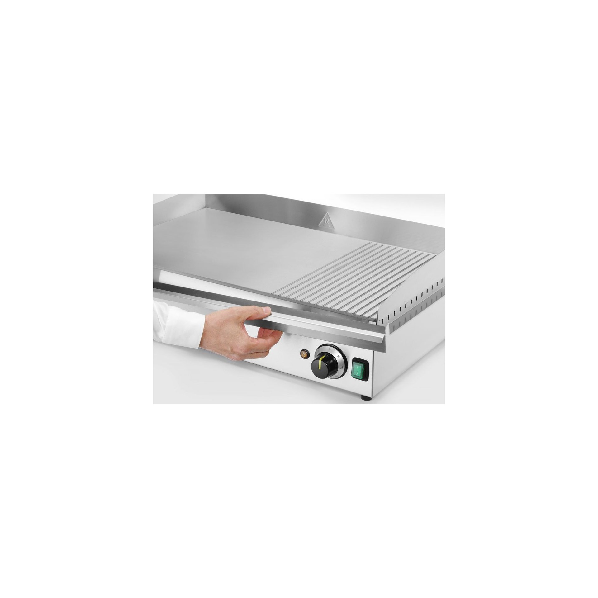 Grillplatte 1/3 gerillt, Kitchen Line, 220-240V/3500W, 697x474x(H)241mm Grillplatte 1/3 gerillt, Kitchen Line, 220-240V/3500W, 697x474x(H)241mm