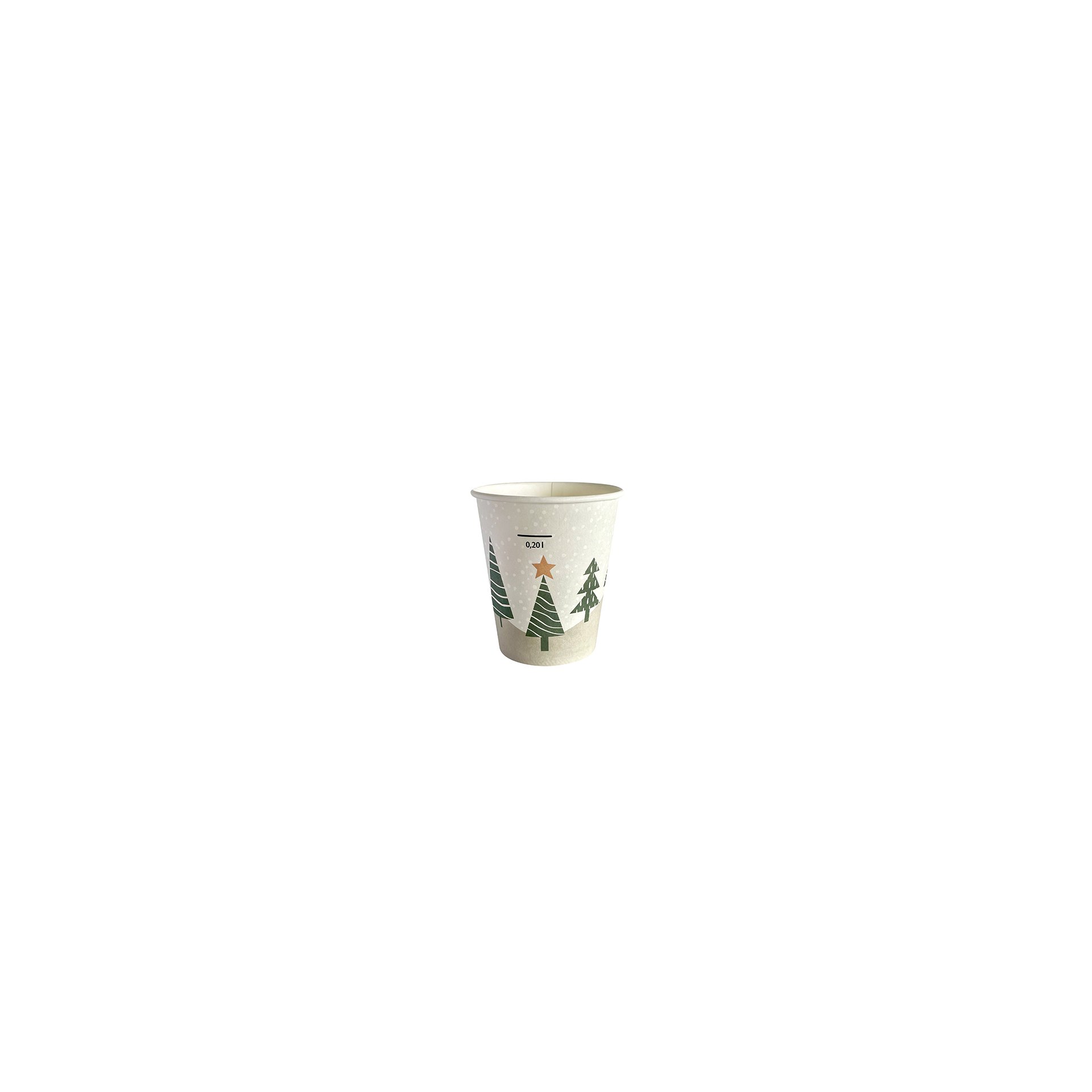 Trinkbecher, Pappe "To Go" 0,2 l Ø 8 cm · 9,1 cm "Winter Forest"