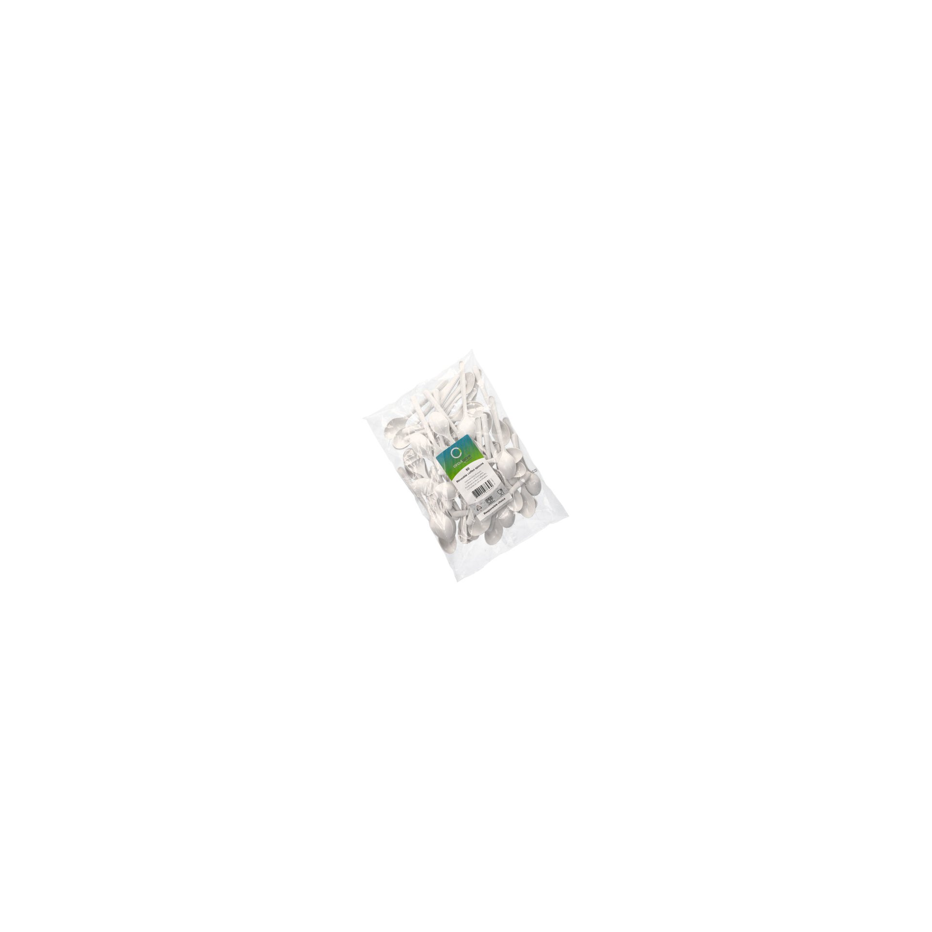 "Circulware" Mehrweg-Kaffeelöffel PP-MF 13 cm weiss extra stabil