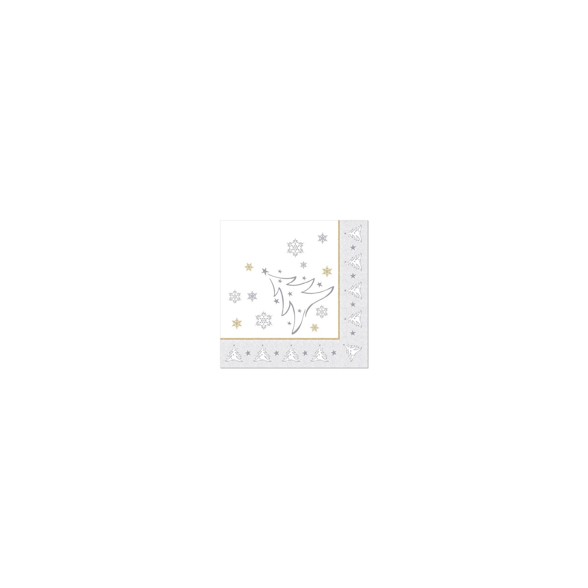 Servietten "ROYAL Collection" 1/4-Falz 40 cm x 40 cm silber "X-Mas Elegance"