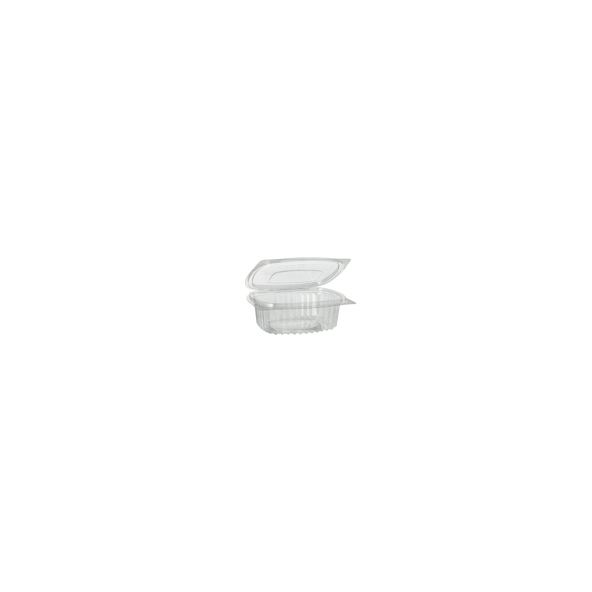 Feinkost- und Salatschalen mit Klappdeckel, R-PET oval 250 ml 4,3 cm x 10,6 cm x 13,3 cm klar Feinkost- und Salatschalen mit Klappdeckel, R-PET oval 250 ml 4,3 cm x 10,6 cm x 13,3 cm klar