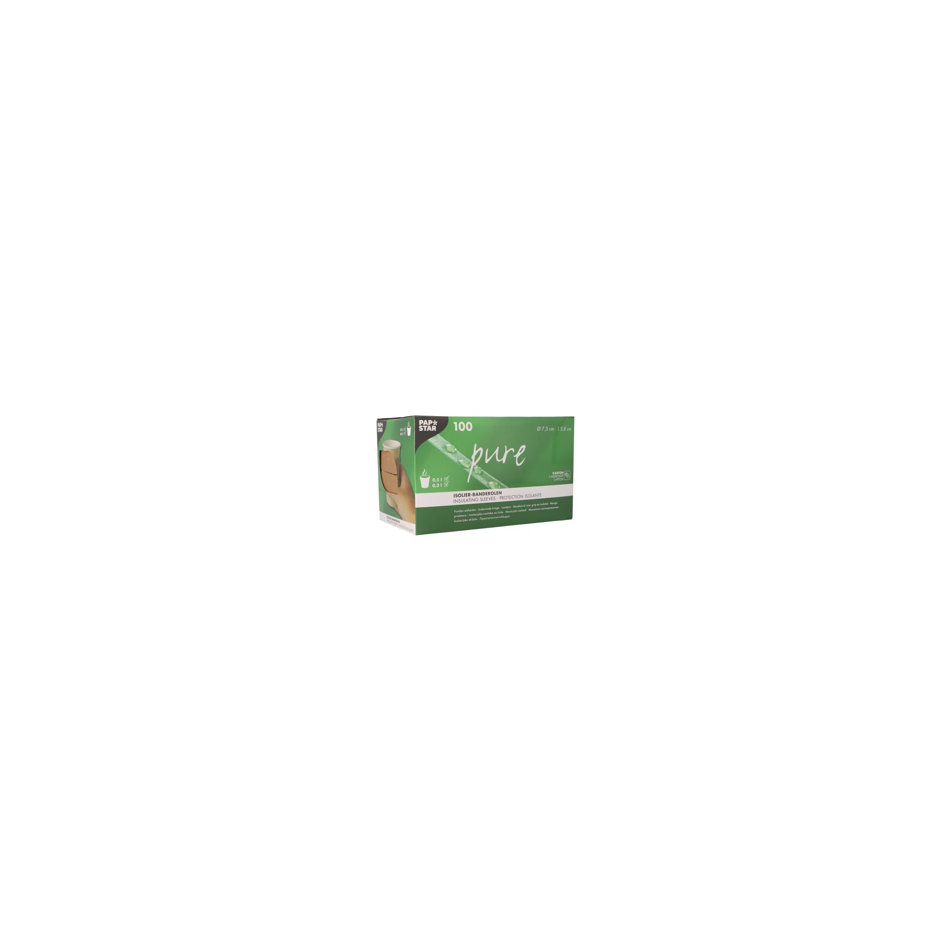 Banderolen für Heißgetränkebecher "pure" Ø 7,3 cm · 5,8 cm braun Banderolen für Heißgetränkebecher "pure" Ø 7,3 cm · 5,8 cm braun