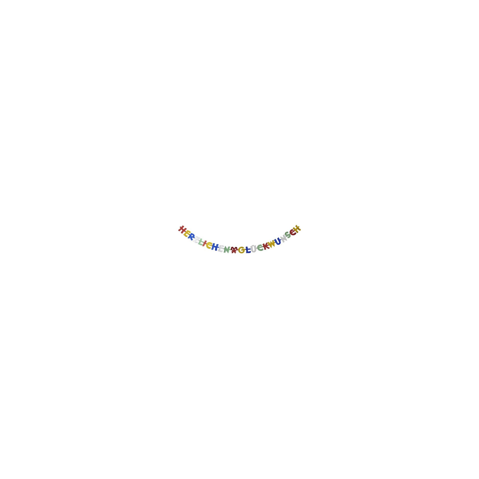 Grußkette 2,5 m "Herzlichen Glückwunsch"