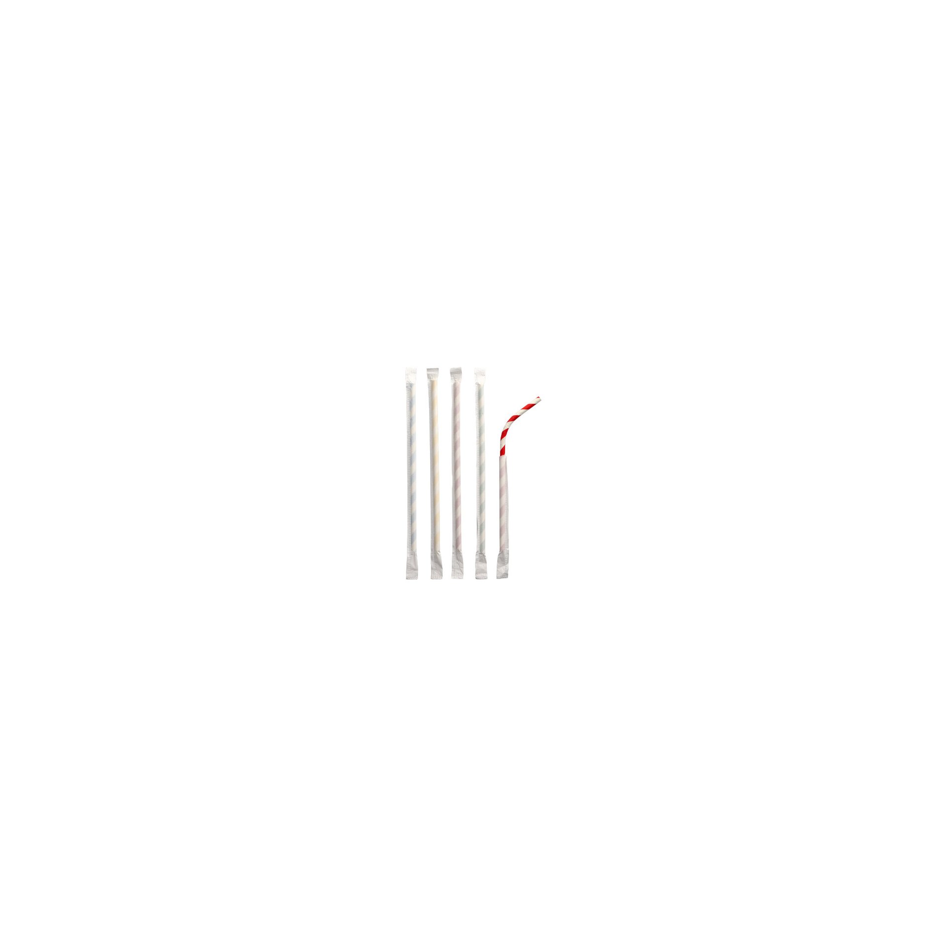 Trinkhalme, flexibel, Papier Ø 6 mm · 20 cm rot/weiss "Stripes" einzeln gehüllt Trinkhalme, flexibel, Papier Ø 6 mm · 20 cm rot/weiss "Stripes" einzeln gehüllt