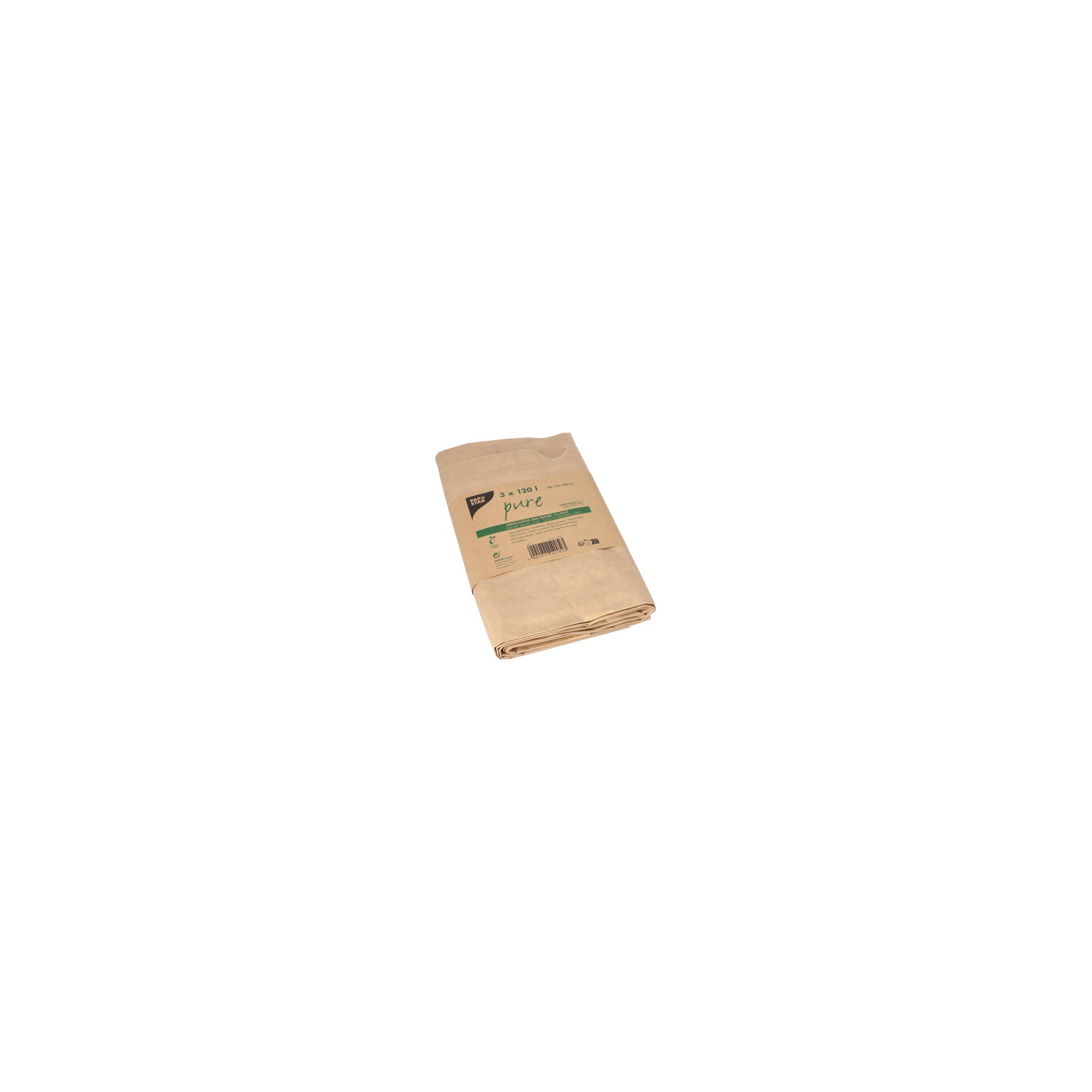 Abfallsäcke aus Papier "pure" 120 l 93 cm x 45 cm x 21 cm braun , 2-lagig