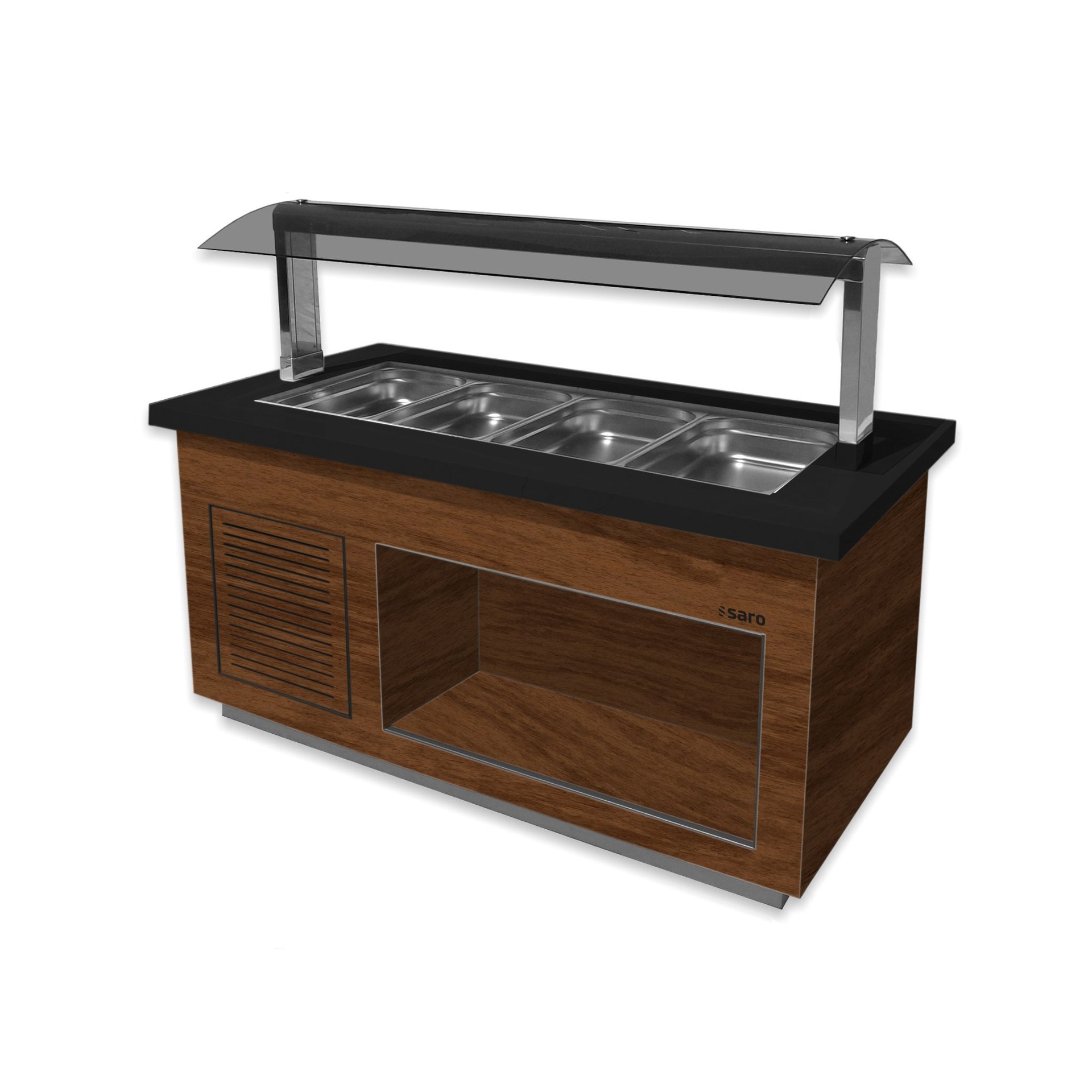 Heißes Buffet Modell PREMIUM LINE SB-H170 Walnuss Salatbar für 4x 1/1 GN, Modell PREMIUM LINE SB-K170 Walnuss