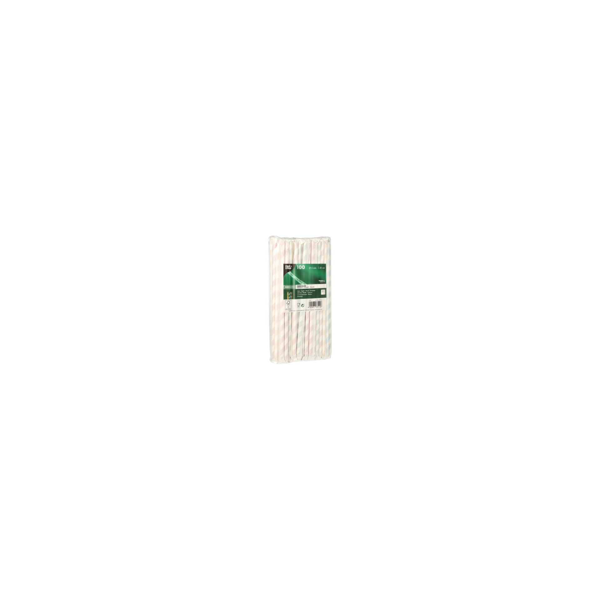 Trinkhalme, Papier Ø 6 mm · 20 cm farbig sortiert "Stripes" einzeln gehüllt Trinkhalme, Papier Ø 6 mm · 20 cm farbig sortiert "Stripes" einzeln gehüllt
