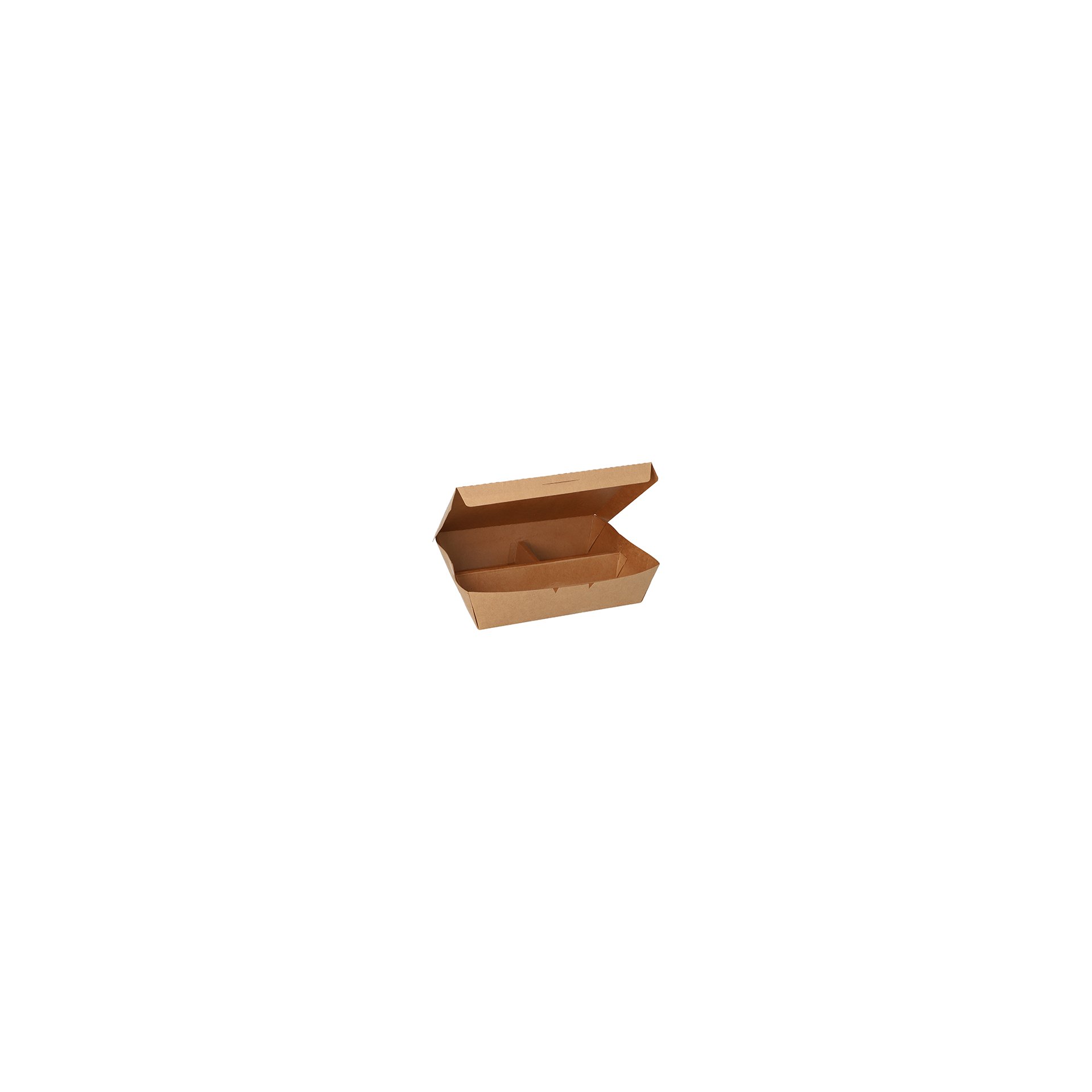 Lunchboxen, Pappe 3-geteilt 600 ml 5 cm x 14,8 cm x 18,3 cm braun Lunchboxen, Pappe 3-geteilt 600 ml 5 cm x 14,8 cm x 18,3 cm braun