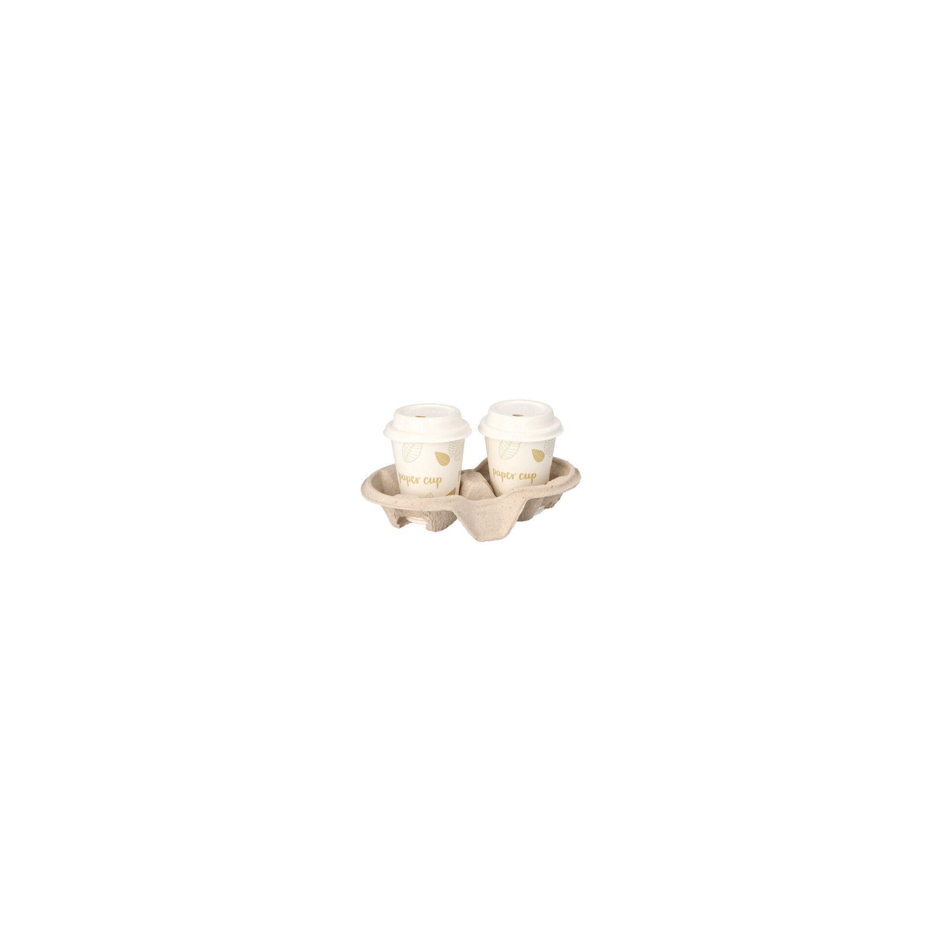 Tragetabletts, Pappe "To Go" 4,6 cm x 22,3 cm x 11,6 cm natur für 2 Becher