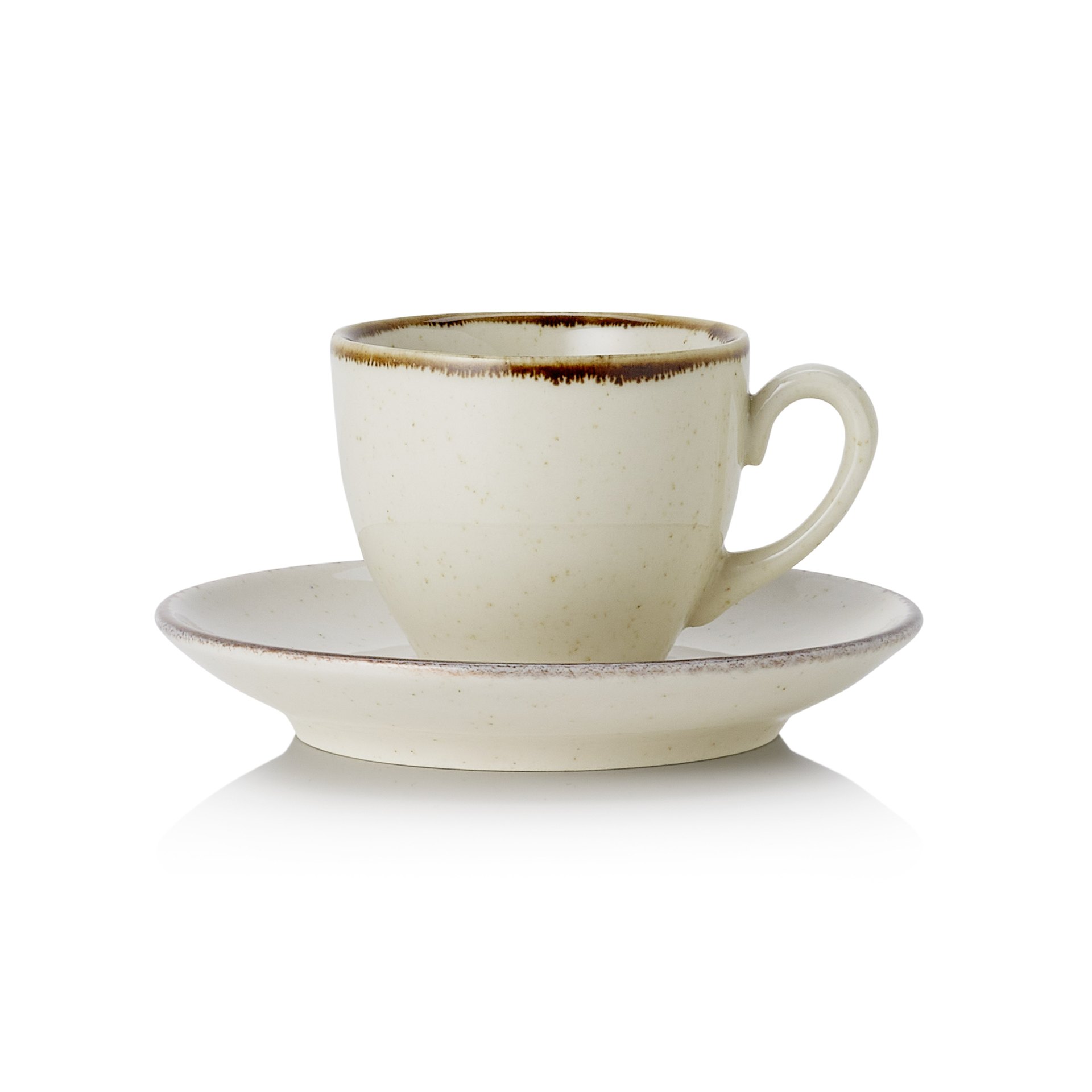 Espresso- und Untertasse 0,1 L, 6 Stk., (H) 7,5 cm