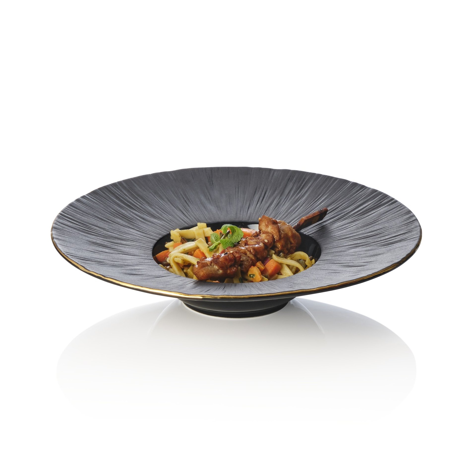 Pastateller Set MAYA KURO, Ø 27,5 cm, 200 ml, schwarz Pastateller Set MAYA KURO, Ø 27,5 cm, 200 ml, schwarz