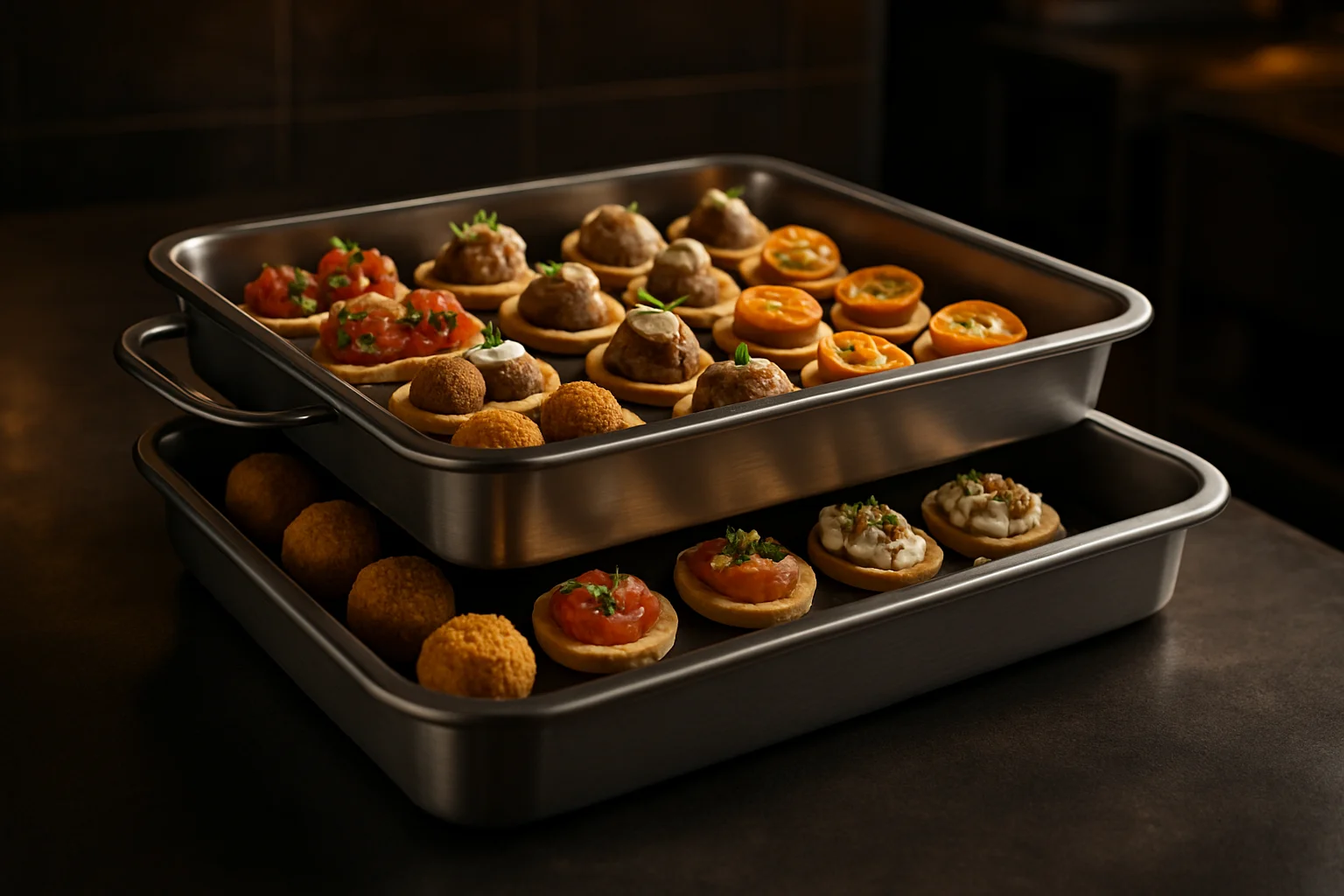 Fingerfood-Tray mit mehreren Portionen