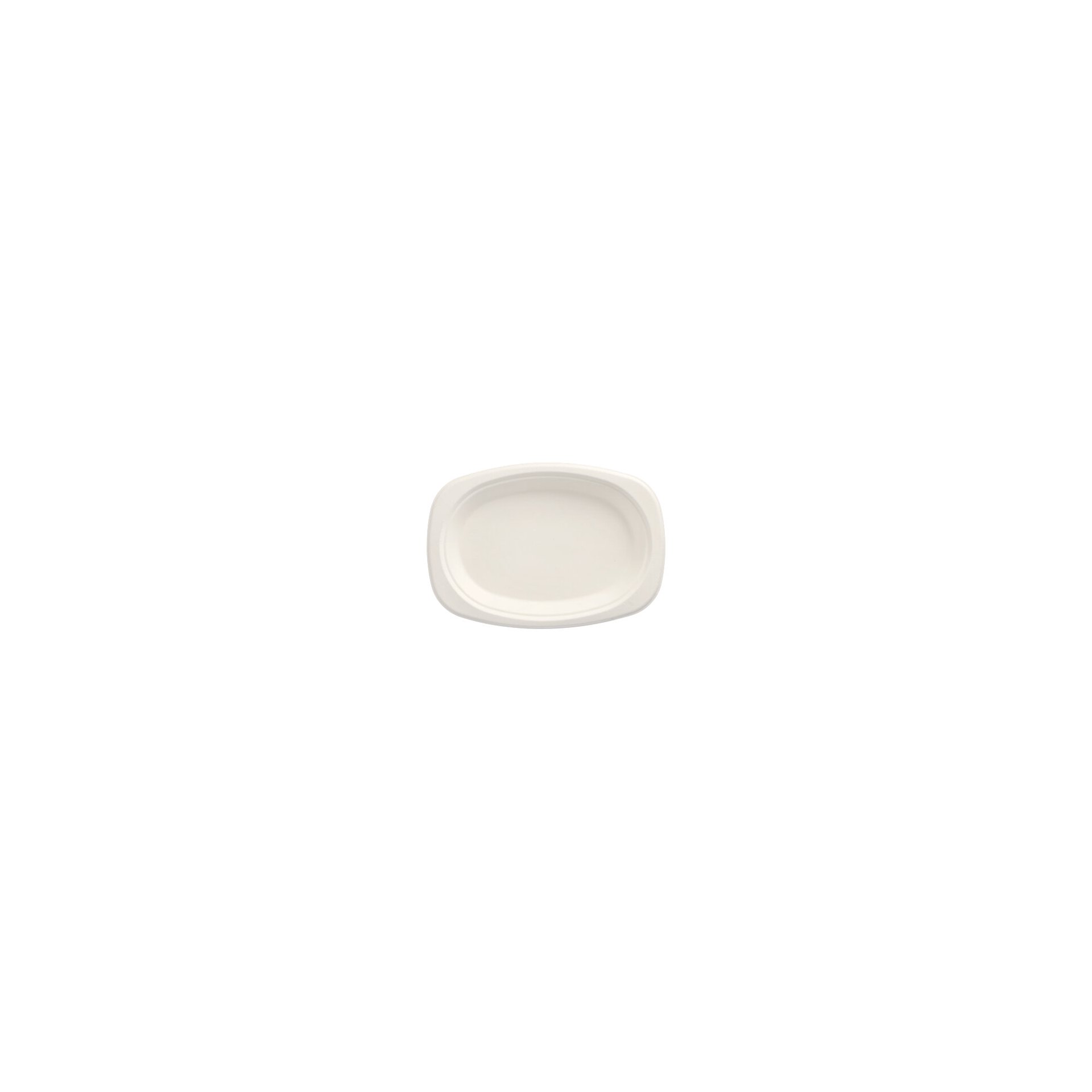 Teller, Zuckerrohr "pure" oval 23 cm x 16 cm x 2 cm weiss