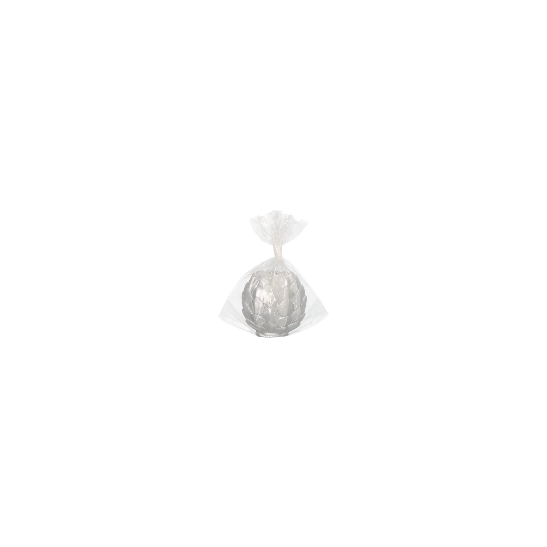 Kugelkerze Ø 10 cm silber "Pine Cone" Kugelkerze Ø 10 cm silber "Pine Cone"