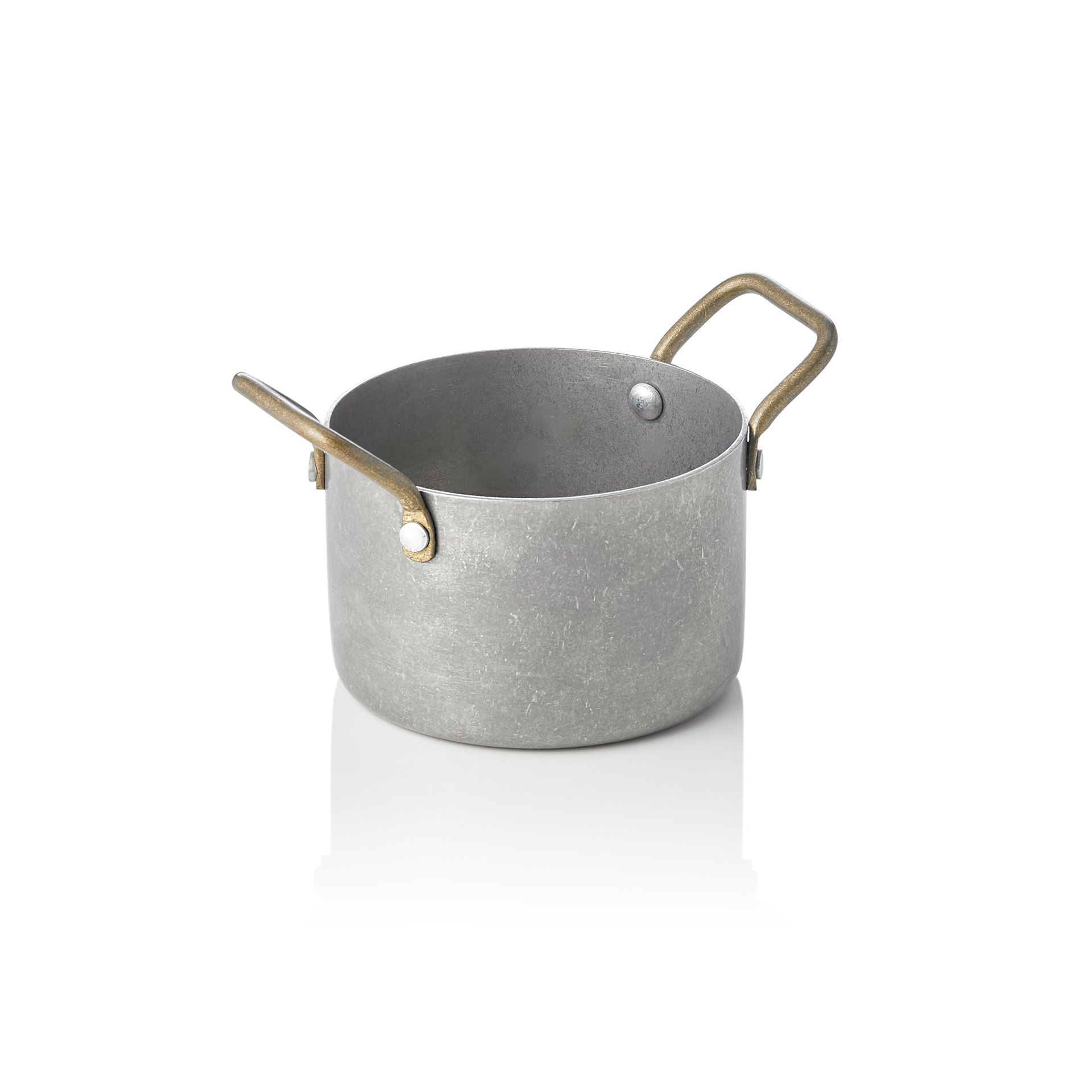 Serviertopf STEEL & STYLE, mit 2 Messinggriffen, 310 ml, Ø 9 cm