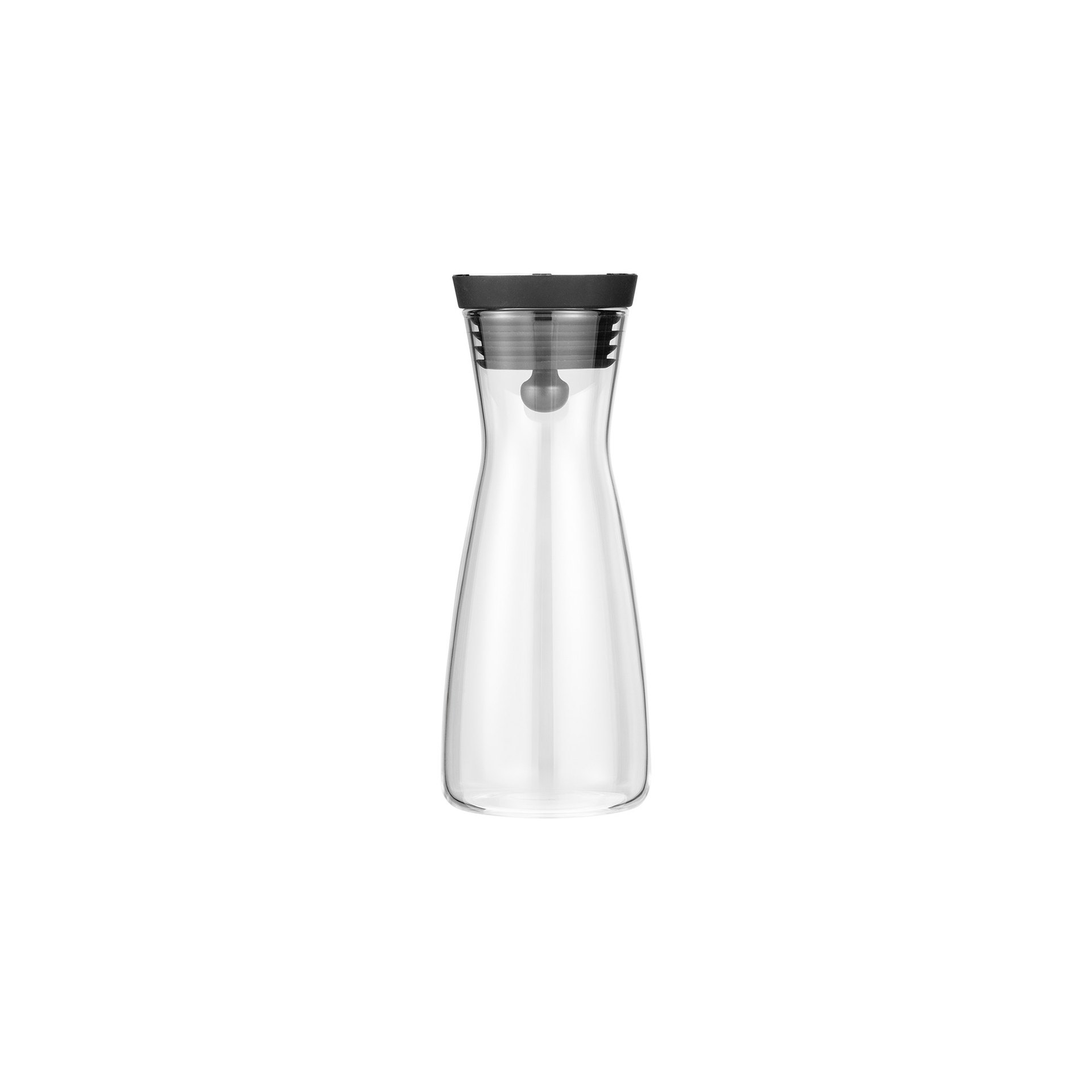 Karaffe, 0,8 ltr., Ø 6,5 cm, Borosilikatglas, Edelstahl, Silikon
