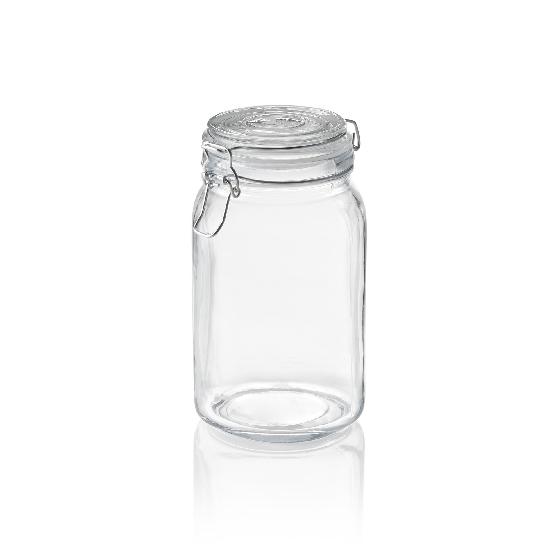 Vorratsglas, 1,5 ltr., Ø 9 cm, Höhe 19,5 cm, Glas, Edelstahl, Silikon