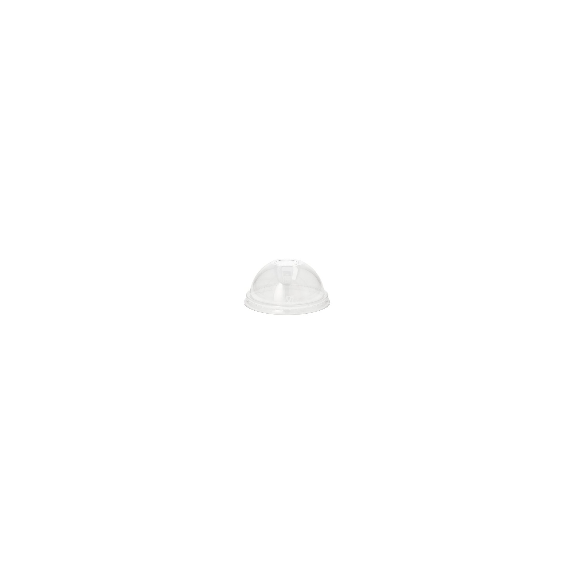 Dom-Deckel, PET rund Ø 9 cm · 4,5 cm glasklar mit Lochung