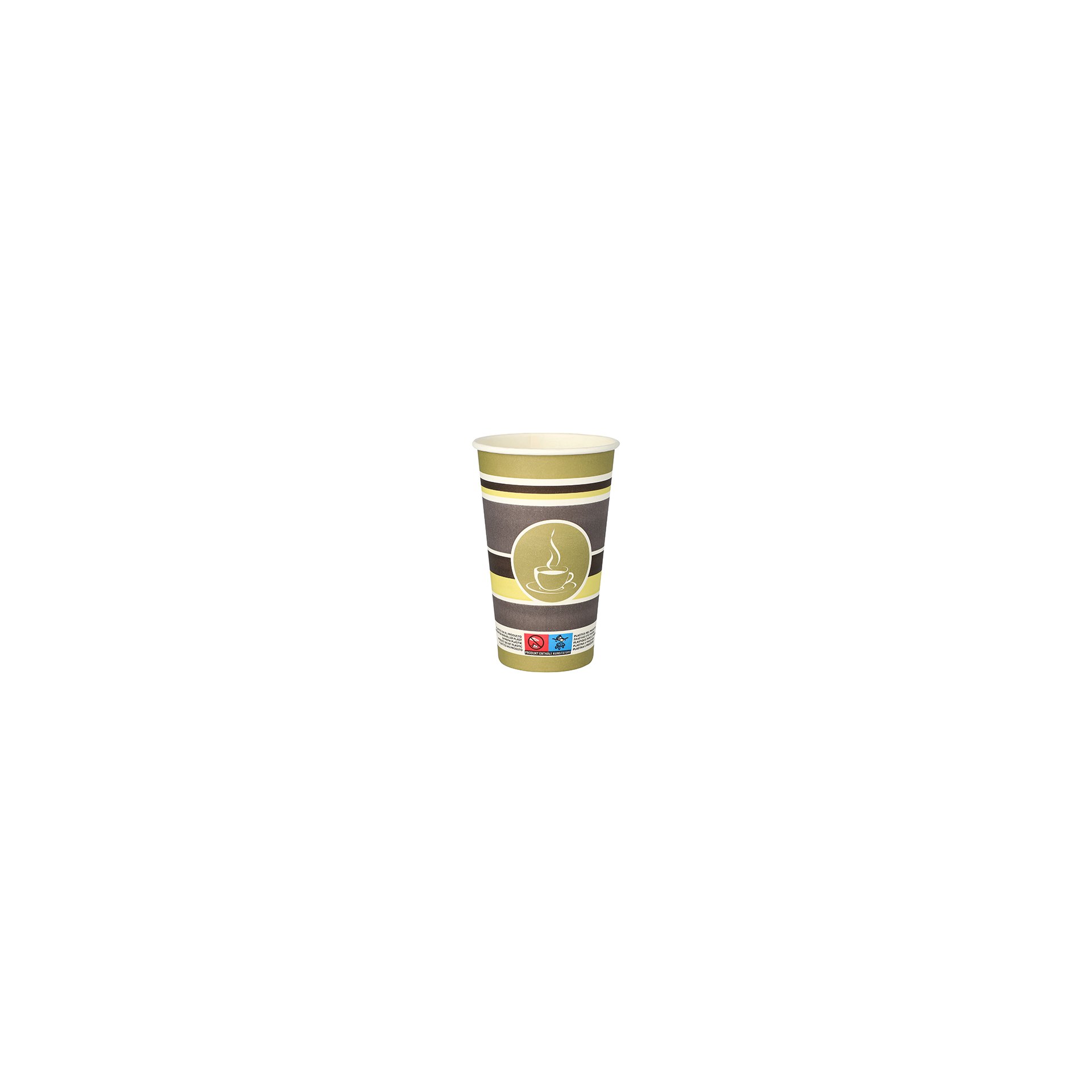 papstar-90130-trinkbecher-pappe-to-go-0-4l-9cm-13-9cm-coffee-rings-1 Trinkbecher, Pappe "To Go" 0,4 l Ø 9 cm · 13,9 cm "Coffee Rings"