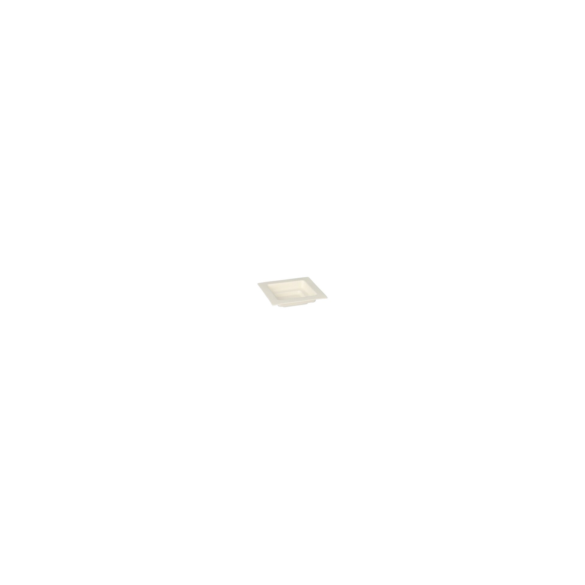 Fingerfood - Teller, Zuckerrohr "pure" eckig 1,5 cm x 7 cm x 7 cm weiss