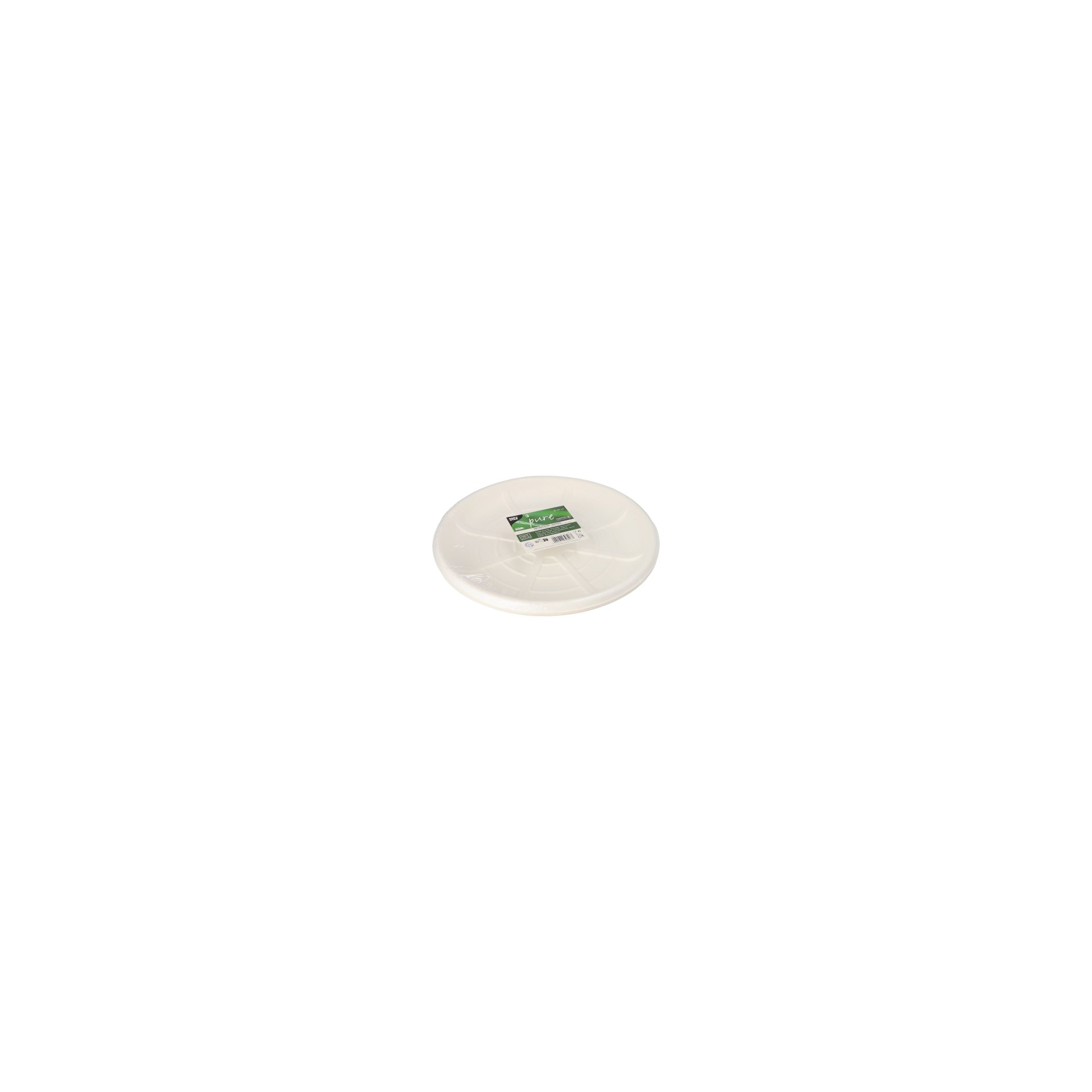 Servierplatten, Zuckerrohr "pure" rund Ø 35 cm weiss für Meeresfrüchte