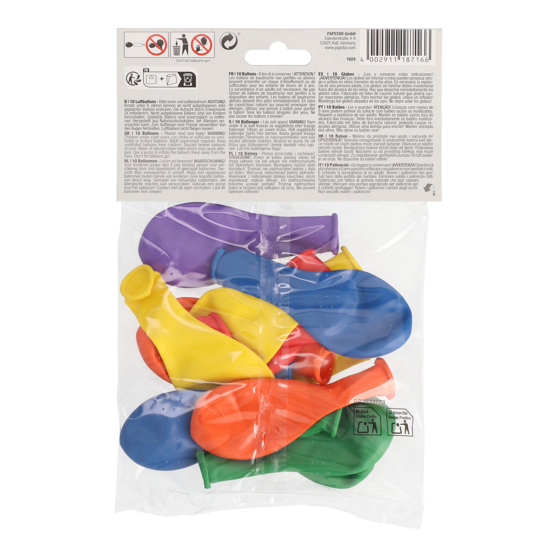 Luftballons Ø 19 cm farbig sortiert "Rainbow" Luftballons Ø 19 cm farbig sortiert "Rainbow"