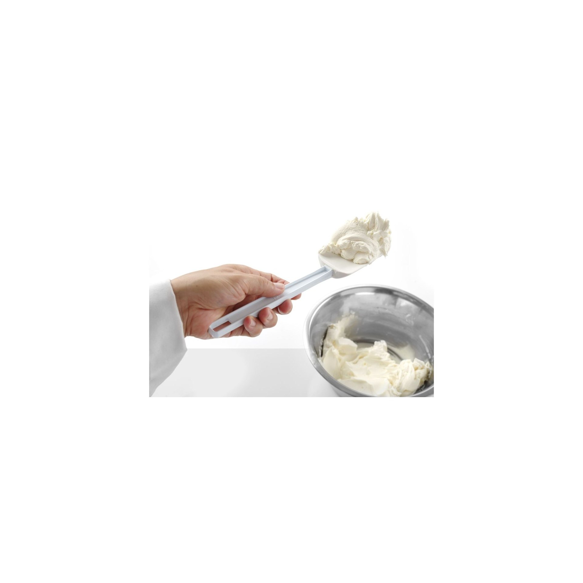 Schaberlöffel geformt, Kitchen Line, Weiß, 254x57mm Schaberlöffel geformt, Kitchen Line, Weiß, 254x57mm