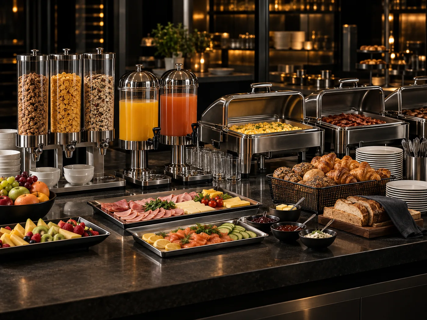 Professionelle Frühstücksbuffet Ausstattung für Hotel und Gastronomie