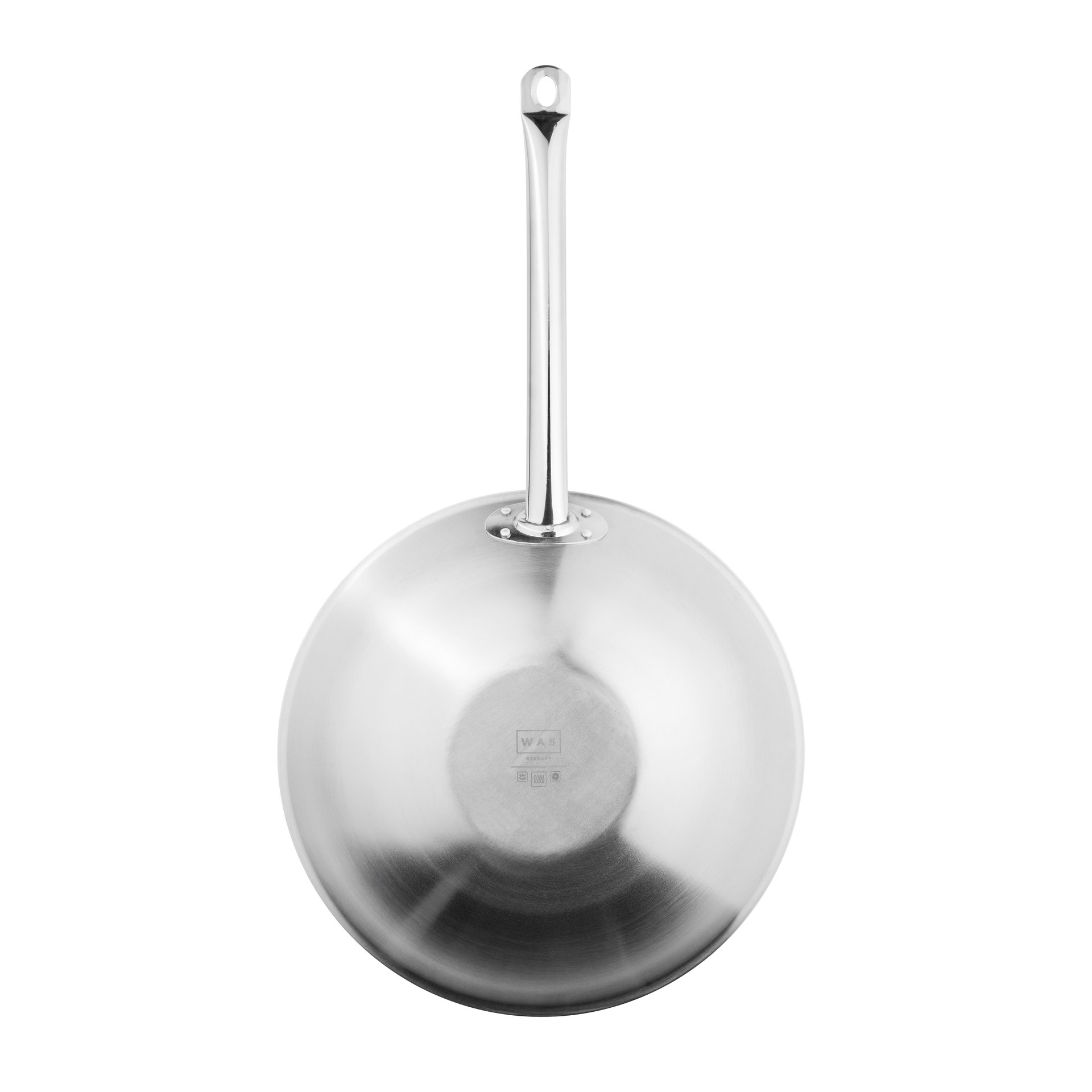 Wok mit Antihaftbeschichtung und abgeflachtem Boden, Ø 38 cm, Chromnickelstahl