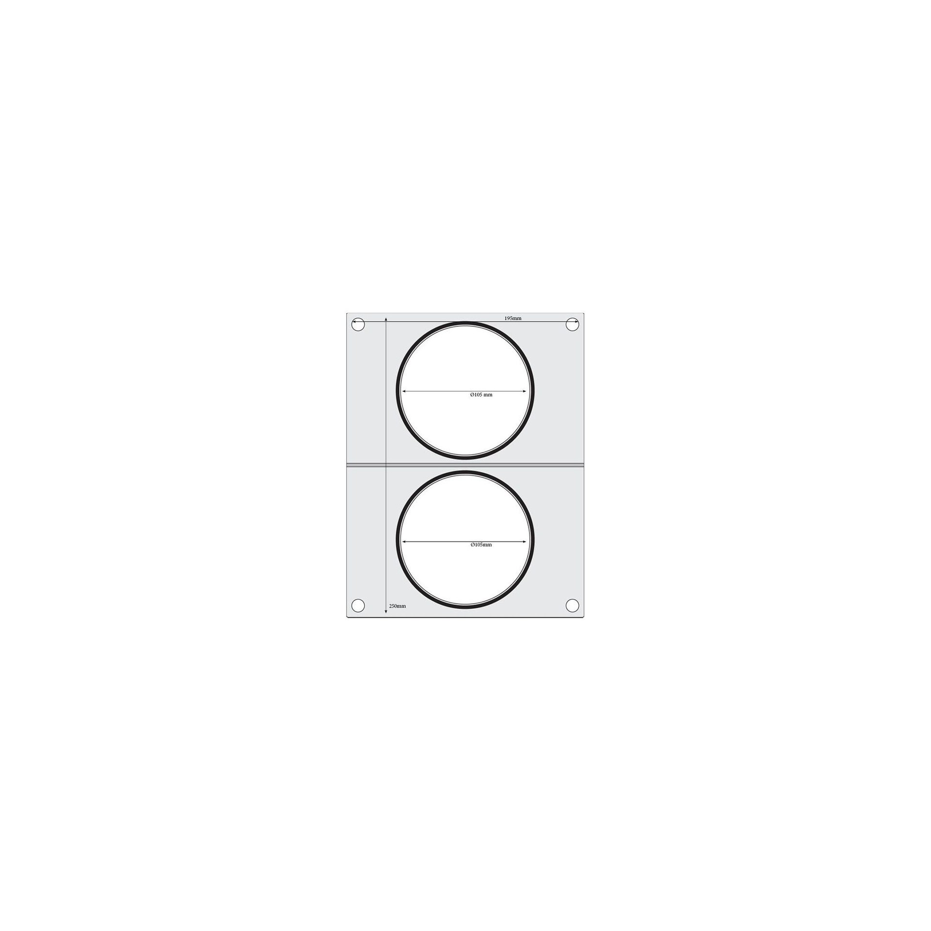 Matrize für Versiegelungsmaschine, zwei runde Behälter (ø115 mm) Matrize für Versiegelungsmaschine, zwei runde Behälter (ø115 mm)