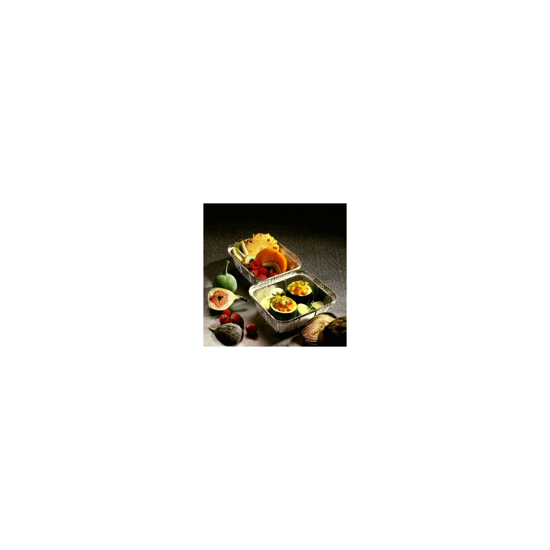 Schalen, Alu + Einlegedeckel, PE-beschichtet eckig 0,5 l 4,2 cm x 11,4 cm x 14 cm