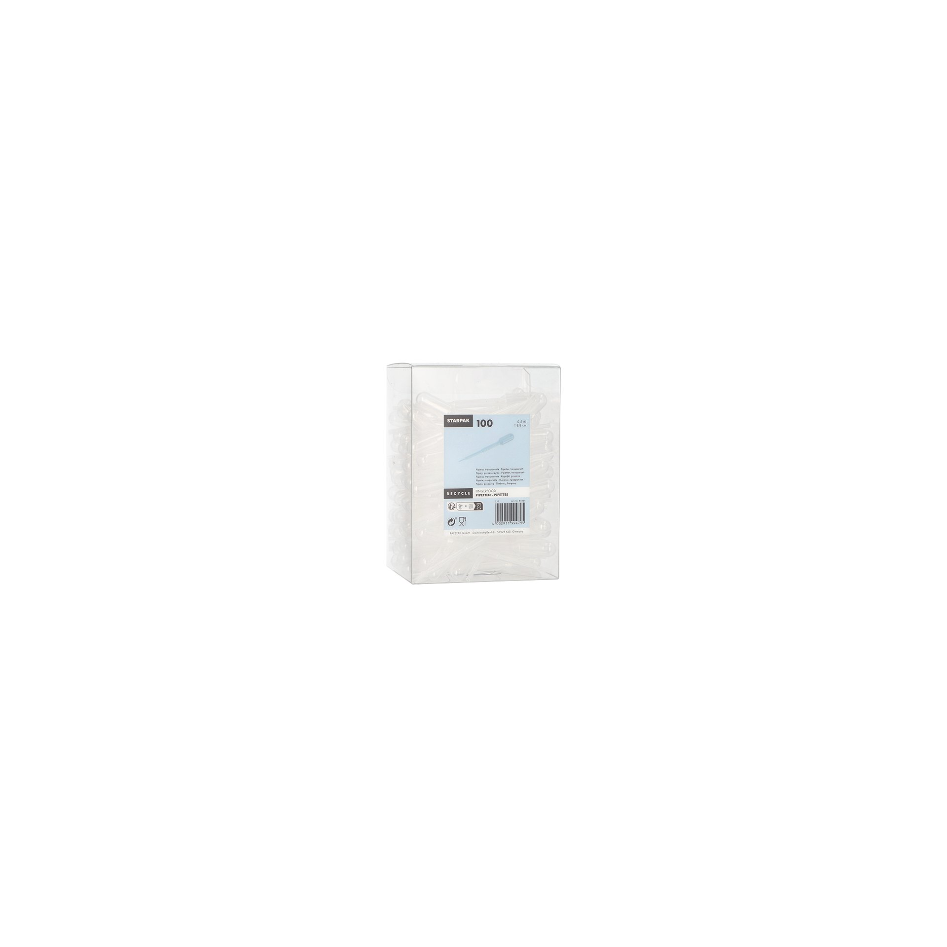 Pipetten, PE 0,5 ml 8,8 cm transparent Pipetten, PE 0,5 ml 8,8 cm transparent