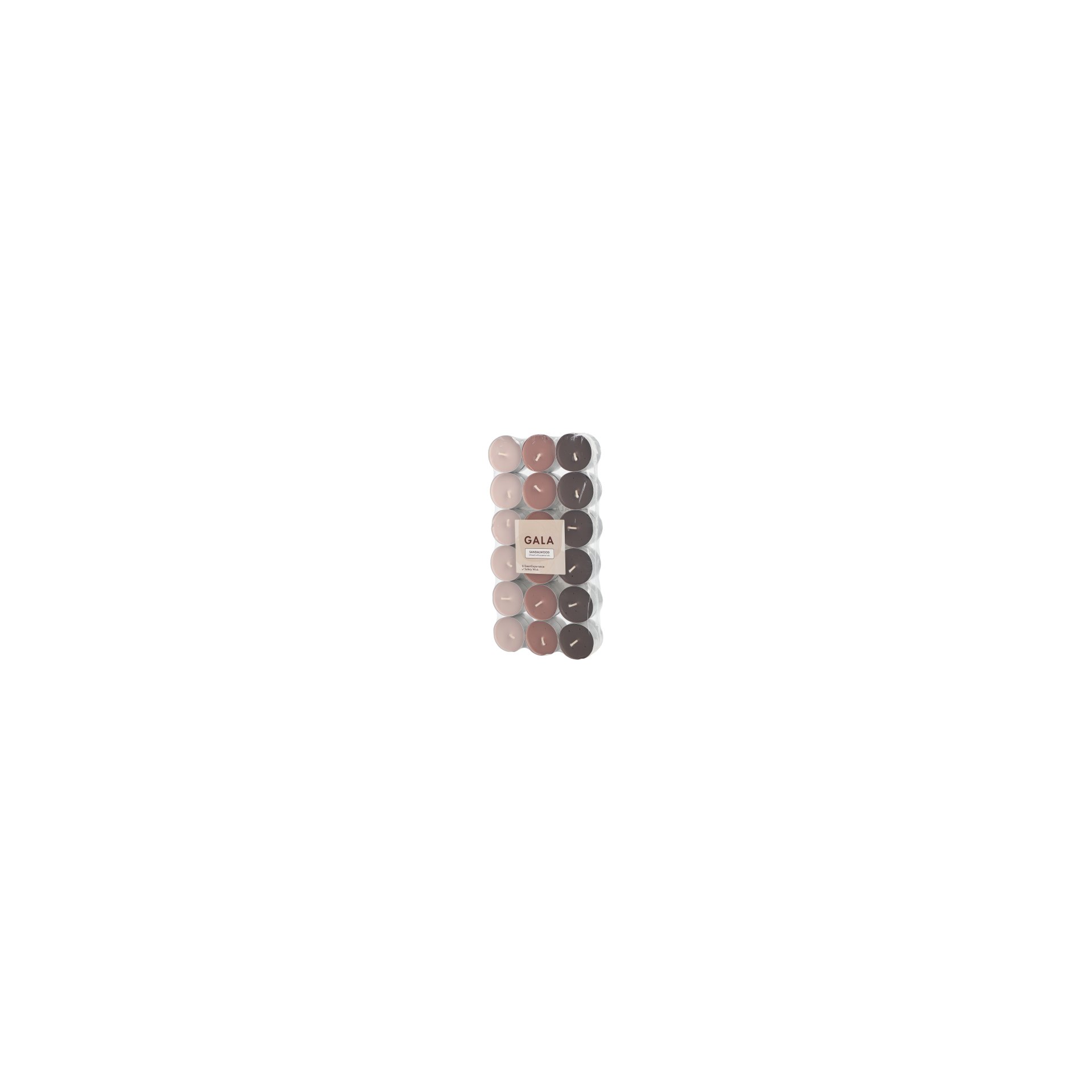 "GALA" Duftlichte Ø 3,8 cm · 1,7 cm elfenbein - Sandelholz "Ton in Ton"